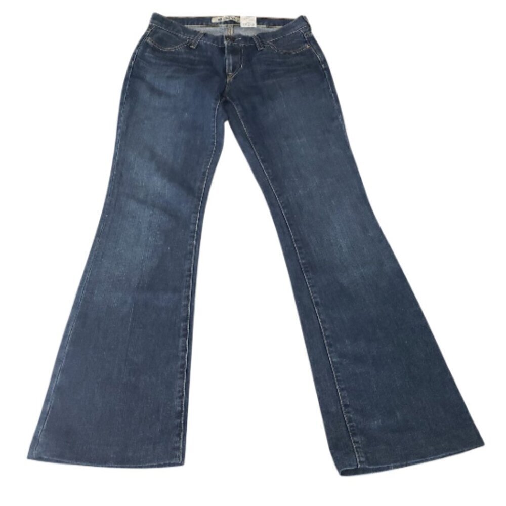 Gap Long And Lean Flare Jeans Womens Long Blue Denim Low Rise Medium Wash 2 - Picture 3 of 5